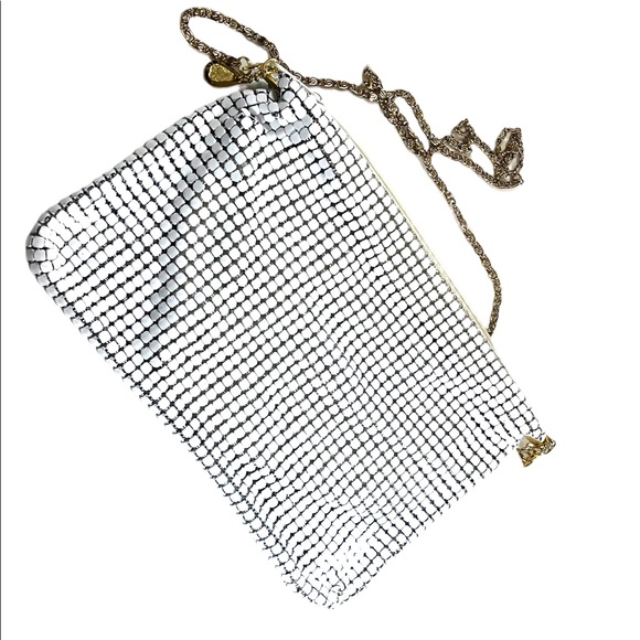 Vintage DU-VAL Stark White metal mesh Chain Mail shoulder bag purse party - Picture 4 of 6